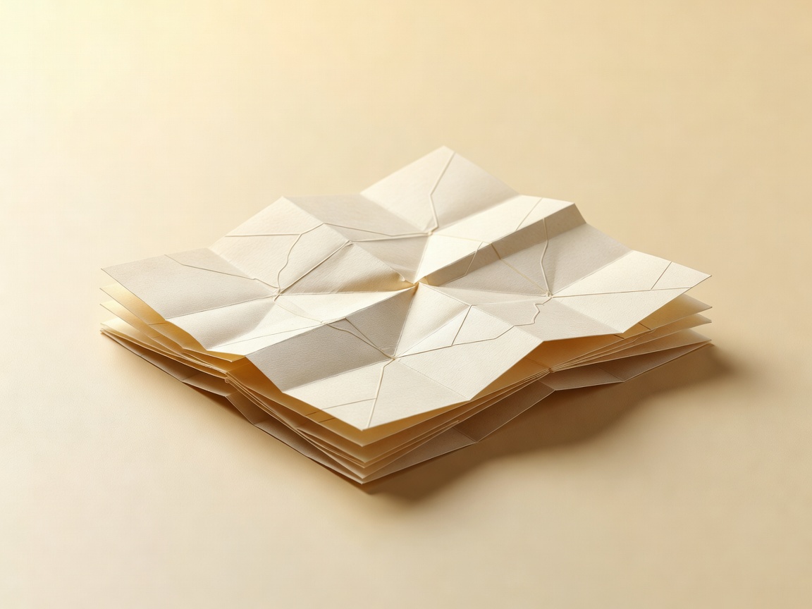 3D render of a folded paper road map on a plain champagne backdrop